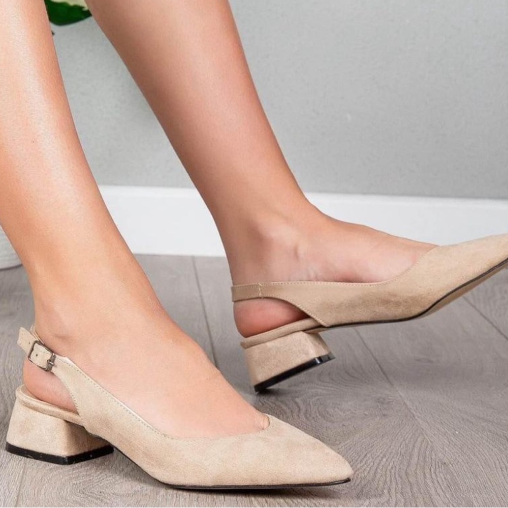 Forever & Always Emma - Beige Suede Slingback Shoes - perfect for weddings